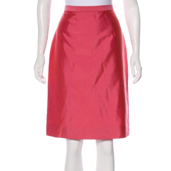Pink Douglas Hannant knee-length pencil skirt. Size: L | US 10 - Picture 1 of 4